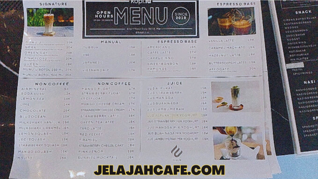 Harga dan menu Kopi.iu