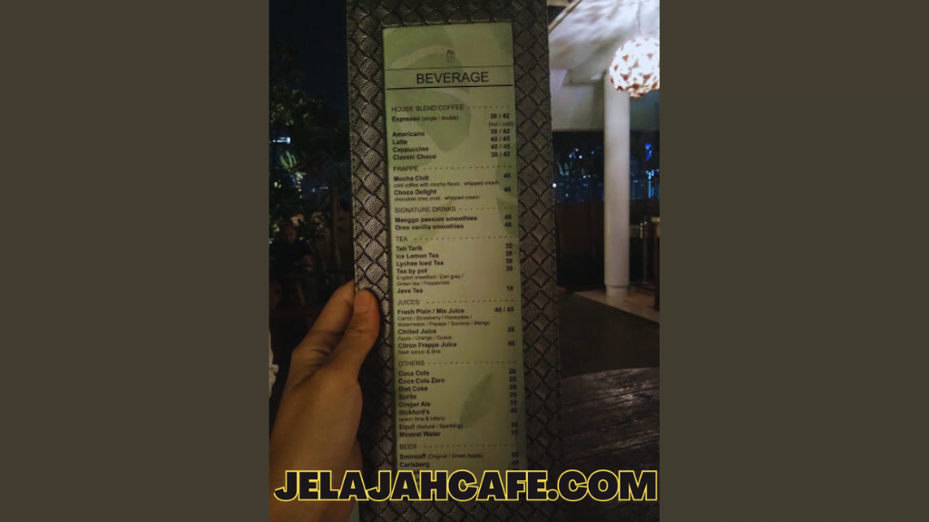 Harga dan Menu Sky Garden Cafe