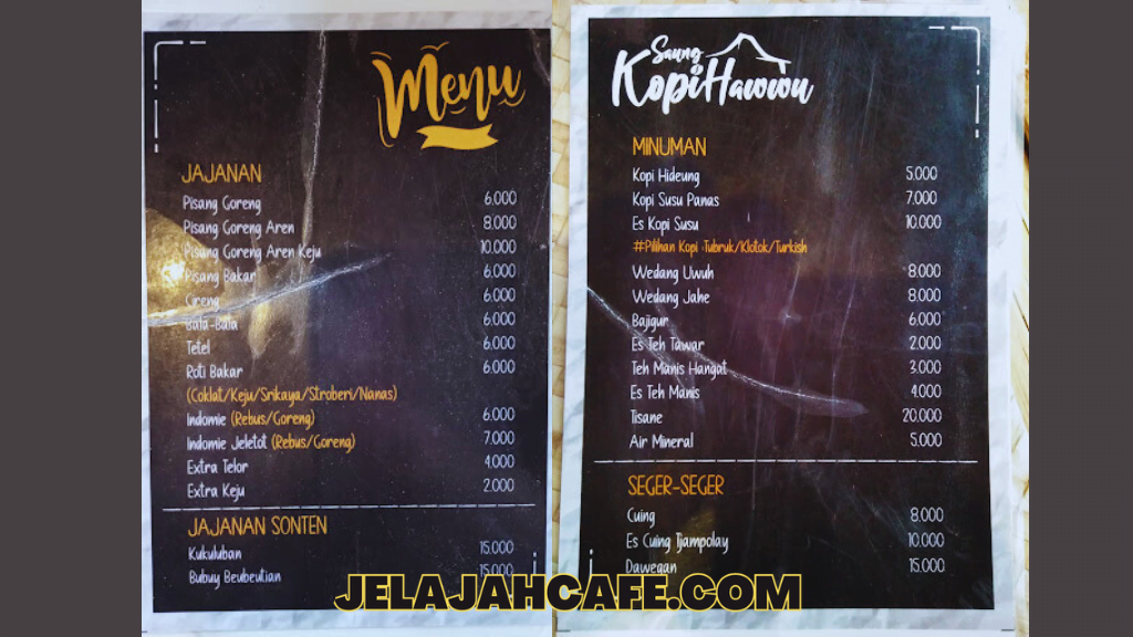 Harga dan Menu Saung Kopi Hawwu
