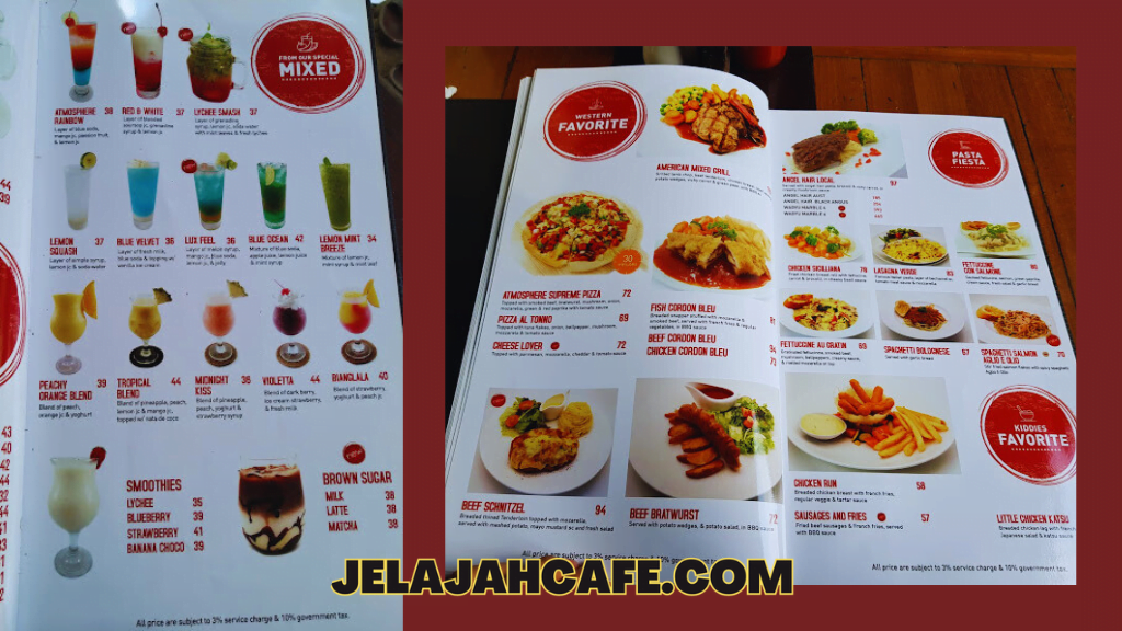 Harga dan Menu Atmosphere Resort Cafe