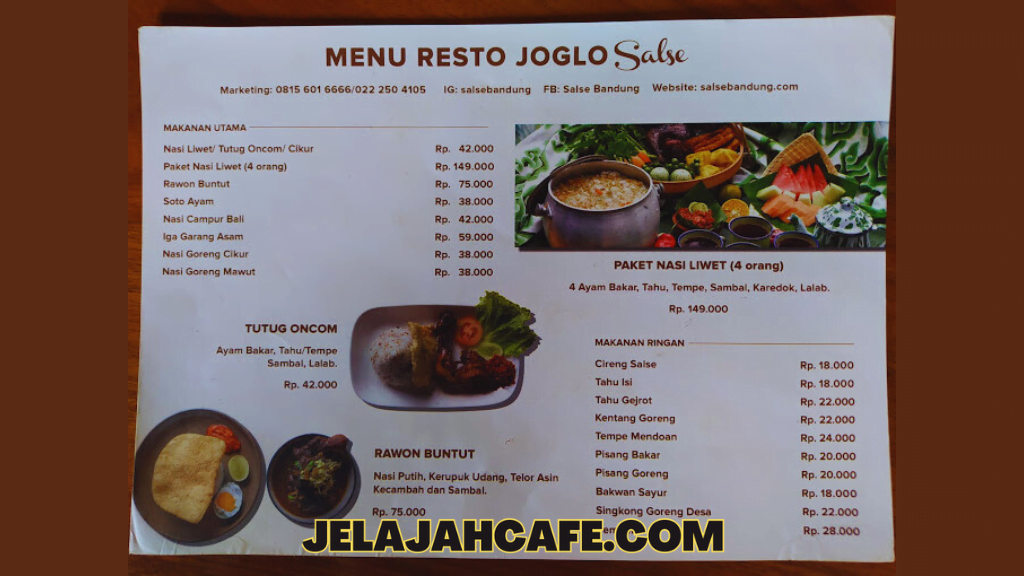 Harga dan Menu Resto Joglo Salse