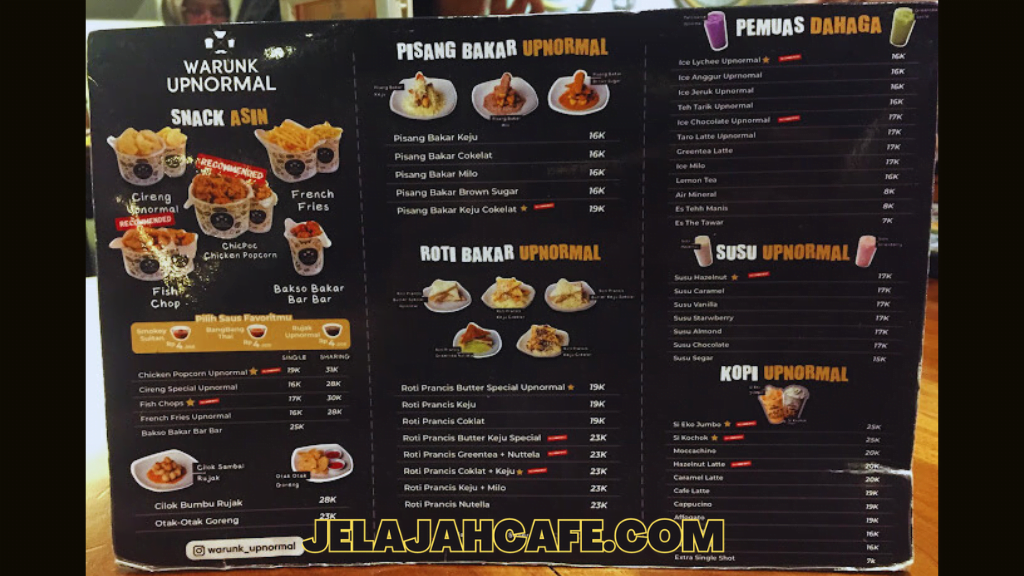 Harga dan Menu Warunk Upnormal Cilacap