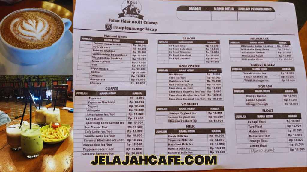 Harga dan Menu Kopi Gunung
