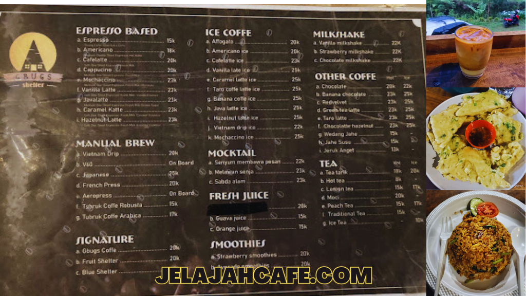 Harga dan Menu G Bugs Shelter Cafe