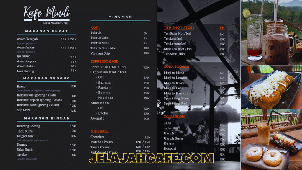 Harga dan Menu Kafe Mindi