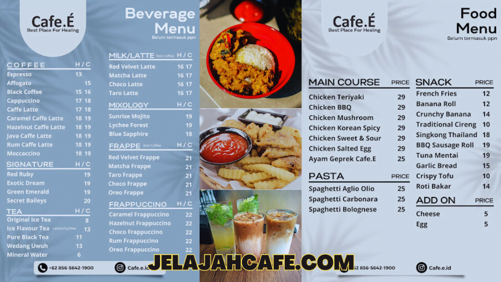 Harga dan Menu Cafe E