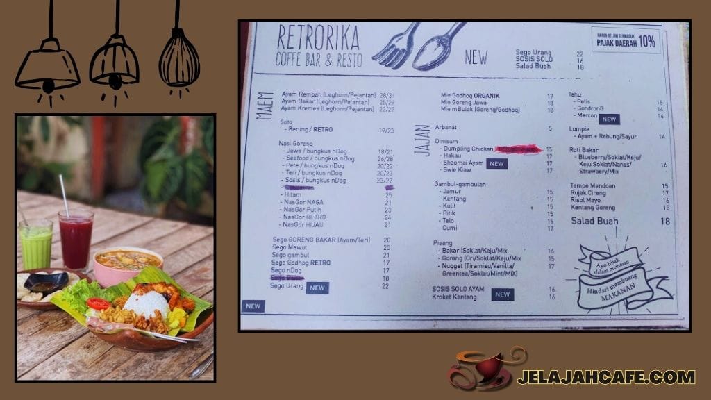 arga Menu di Retrorika Coffee Bar dan Resto