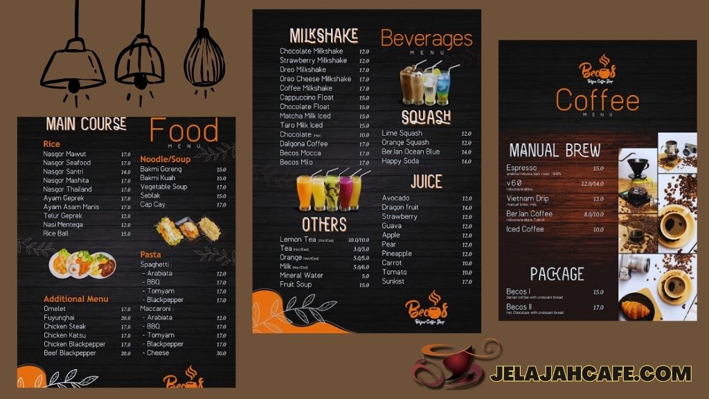 Harga Menu di Becos Cafe