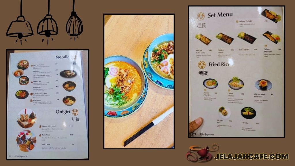 Harga Menu di OBA Japanese dan OHBA Cafe