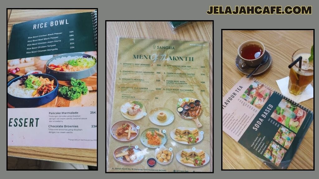 Harga Menu di Sangria Resto Café